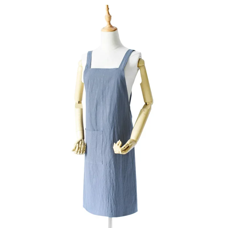 

Solid-Color Cotton-Linen Lightweight H-Shaped Apron for Men and Women Baking, Kitchen, and Floral Workwear