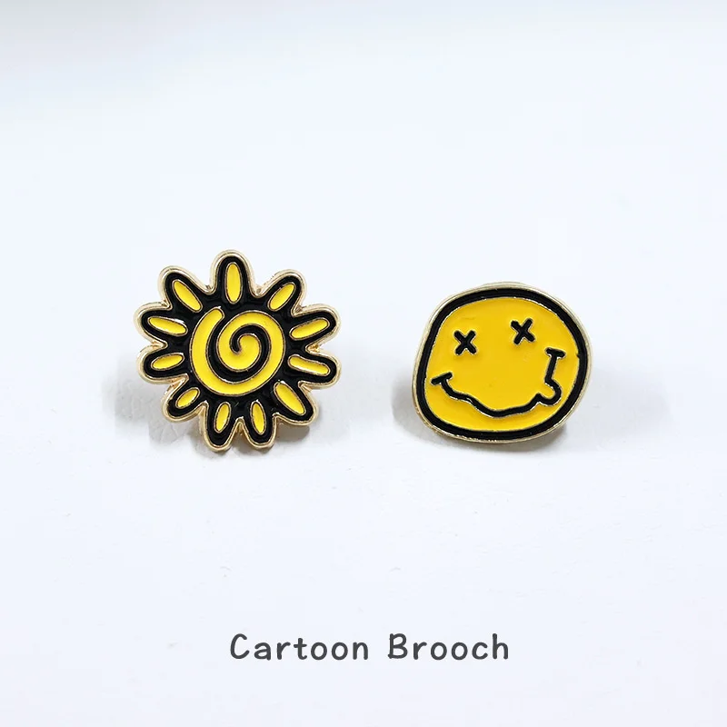 Cartoon brooch rainbow rabbit badge sun aircraft brooch carrot smiling face brooch children personality bag accessories