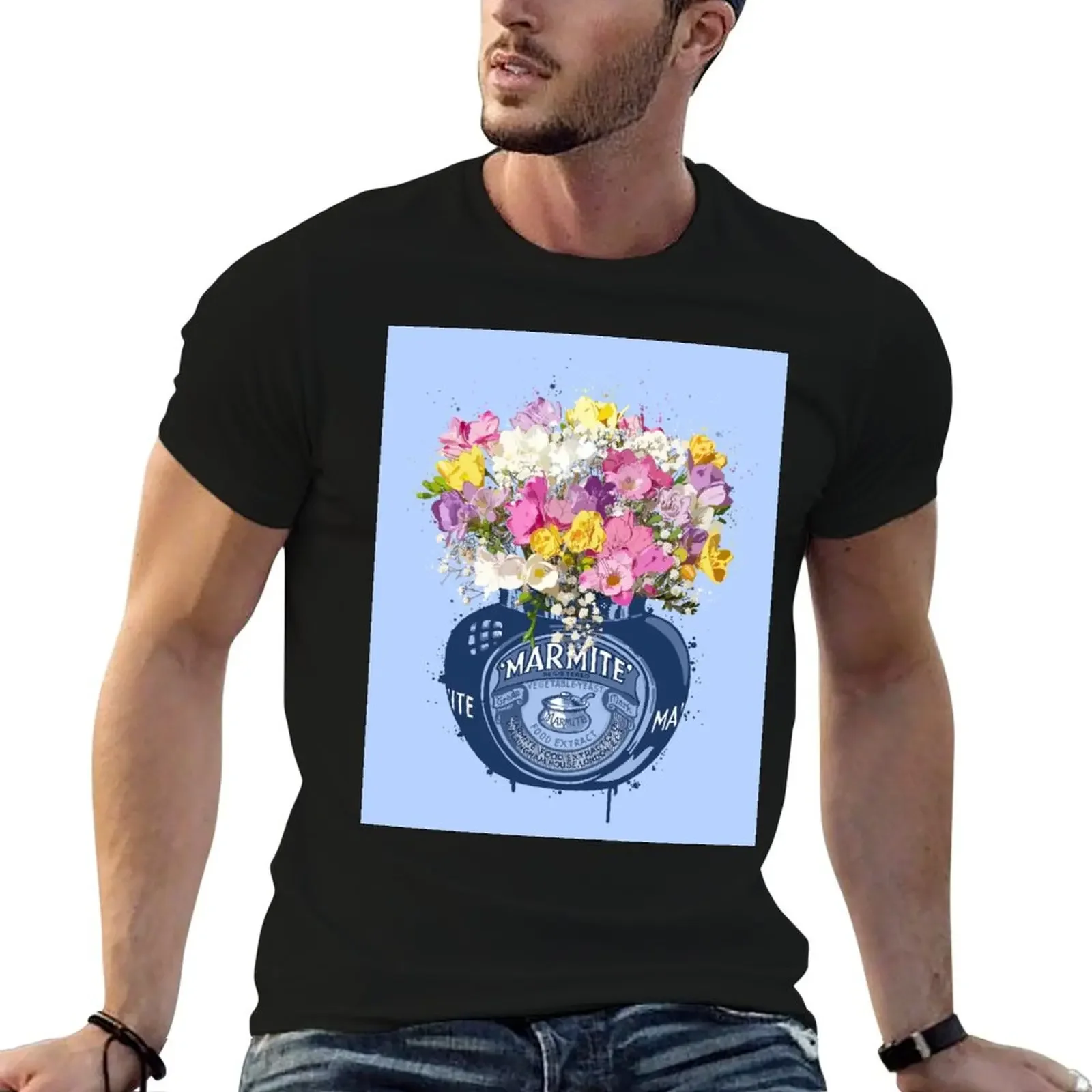 

Marmite flower bouquet T-Shirt cute tops vintage t shirts anime stuff tshirts for men