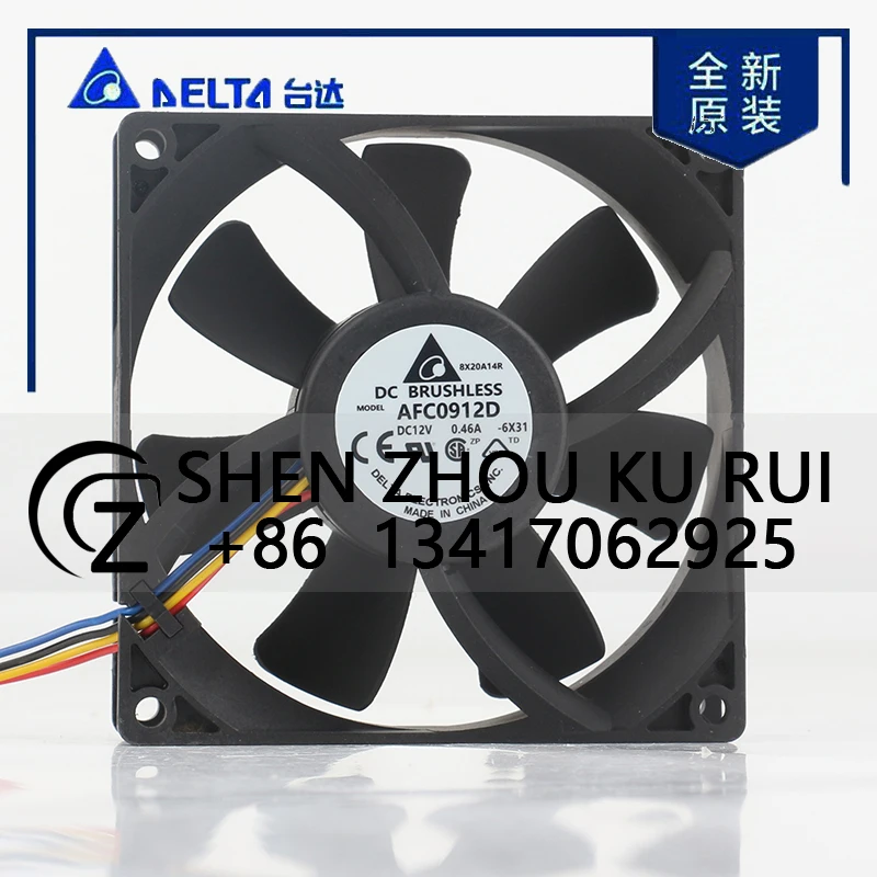 

Delta 5V 24V 48V DC 12V 0.46A AC EC 9025 90X90X25MM 9CM Four-wire Chassis Computer CPU Double Ball Bearing AFC0912D Cooling Fan