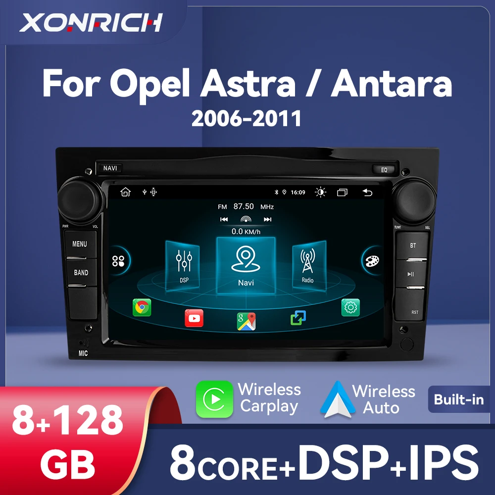 8G+128G Wireless Carplay Android 14 Car Autoradio For Opel Astra H G J Antara Vectra C B Vivaro Corsa C D Zafira B 7