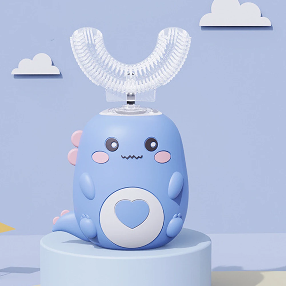 Children'S Electric Toothbrush Food Grade Silicone Oral 360 Degree Automatic Usb Charging Smart Children'S Toothbrush U-Shaped image 3