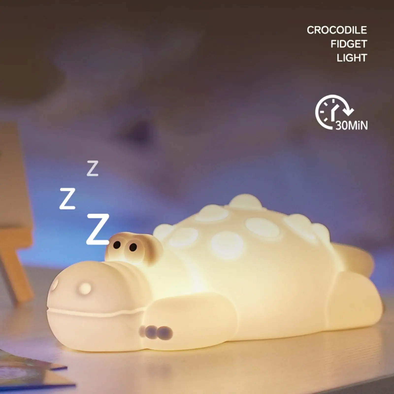 Crocodile Night Light Table Light Soft Light for Boys Girls Bedside Desk