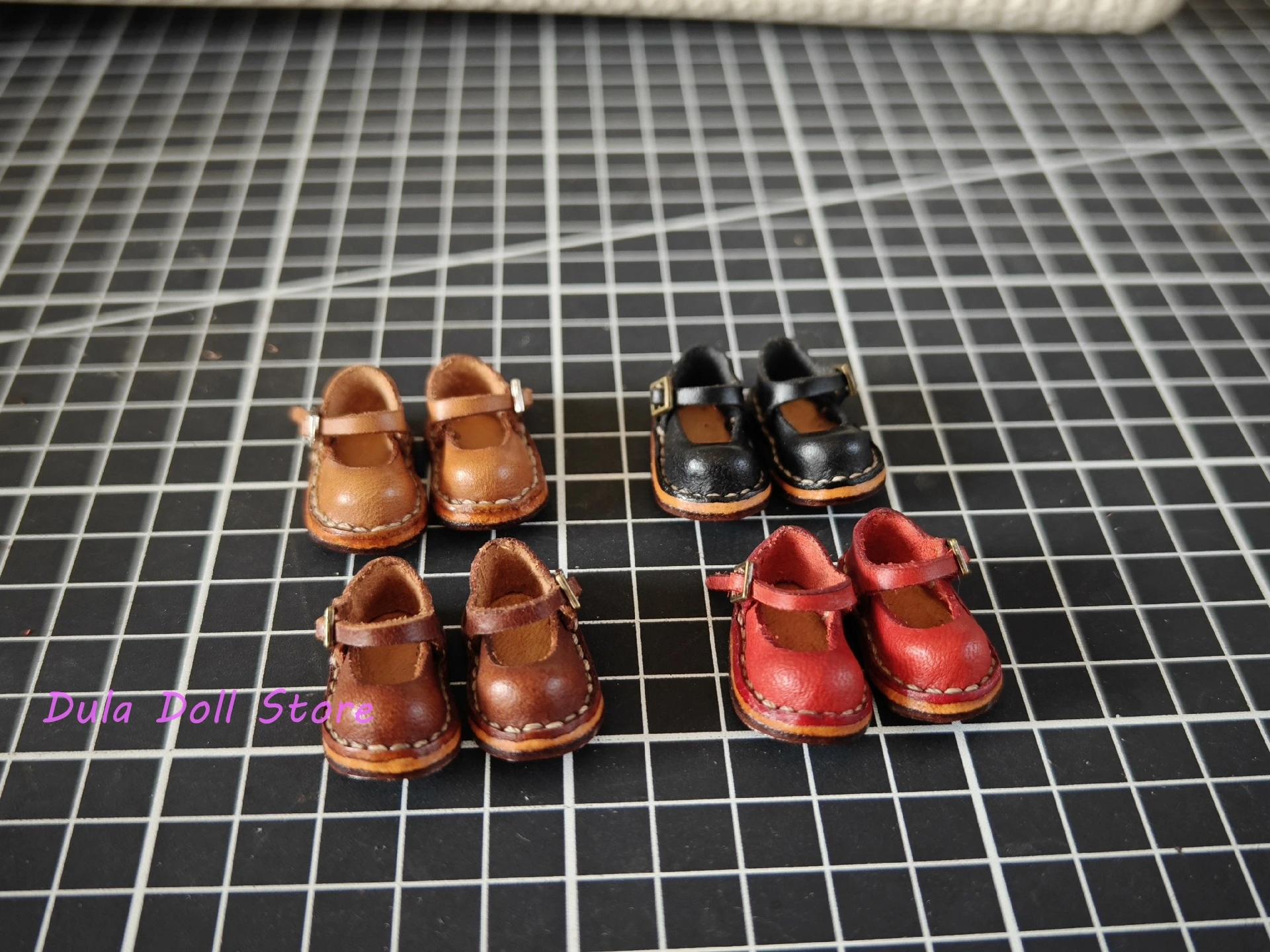 Dula Doll handmade Round headed Mary Jane shoes for Blythe ob22 ob24 Azone small fish body dolls