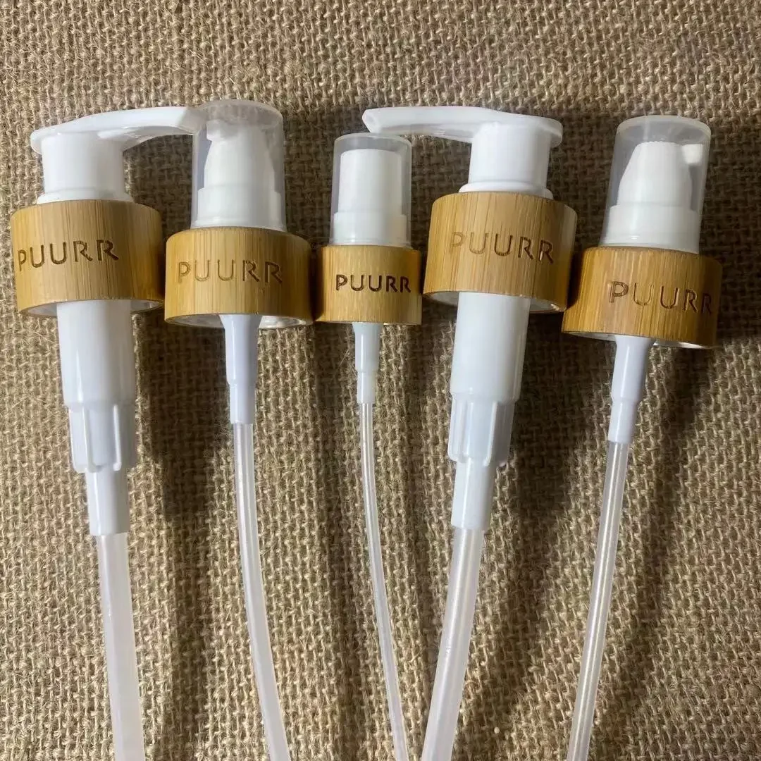 

spray cap for spray bottle glass bottle bamboo cosmetic packaging Eco friendly wood bamboo cap pipette lids shampoo lotion pump