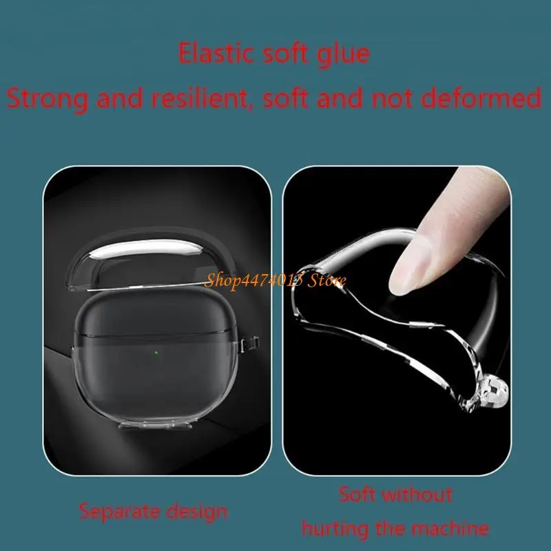 K1AA Kompatibel untuk Soundpeats Air3 Shockproof Wireless Earphone Lengan Tanah Tahan Tahan Housing Washable Cover TPU