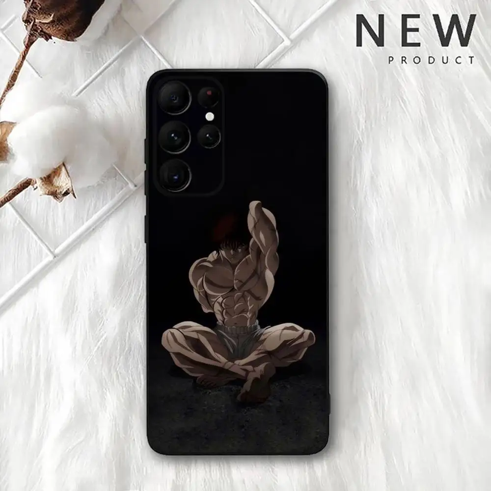 Funda de teléfono Comic H-Hanma Baki para Samsung S 25,24,23,22,30,21,10,9,Ultra,Plus,Lite,FE,4,5G, funda blanda negra