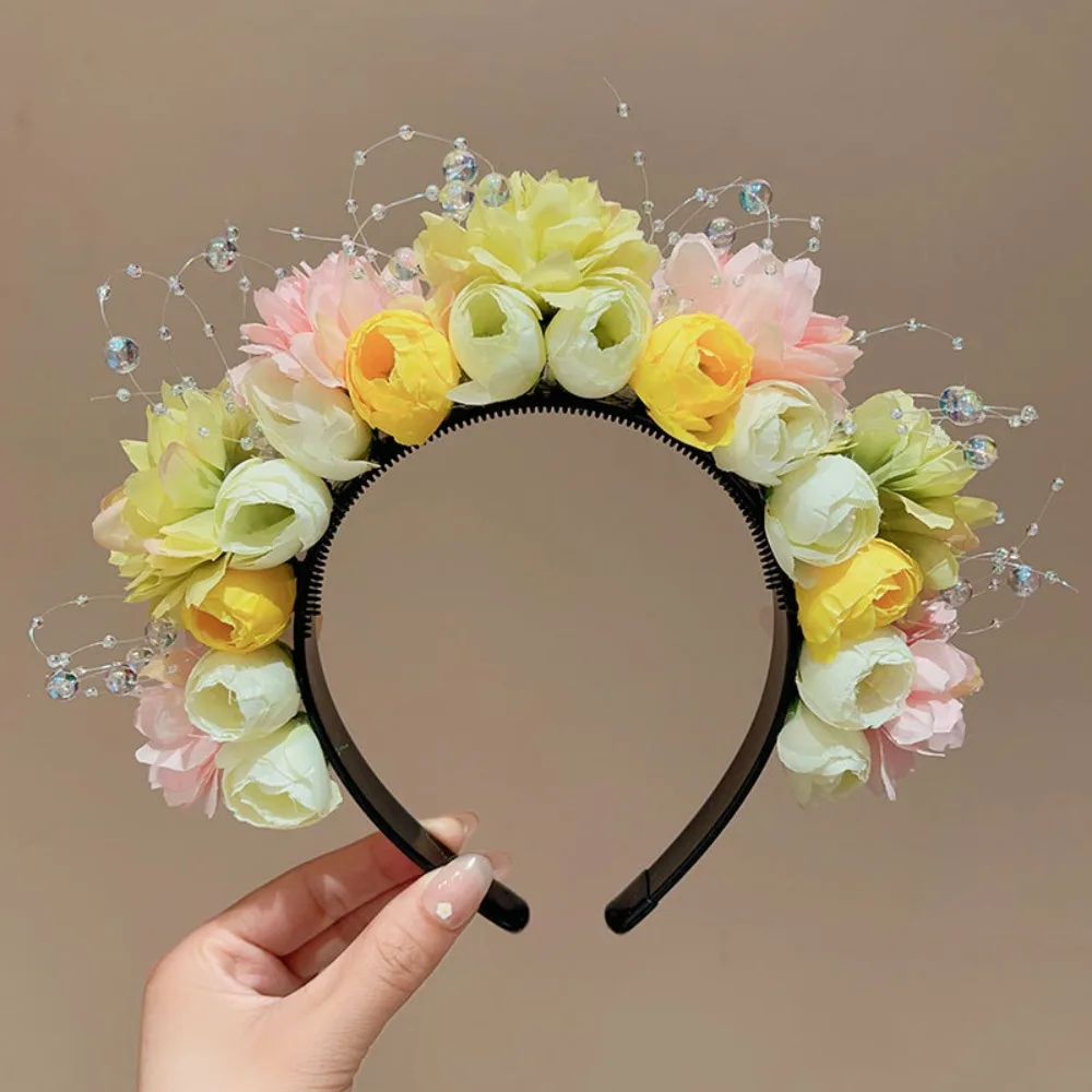 

Cloth Quanzhou Head-pinned Flower Hair Hoop Garland Simulation Flower Hair Band Hair Accessories Headdress