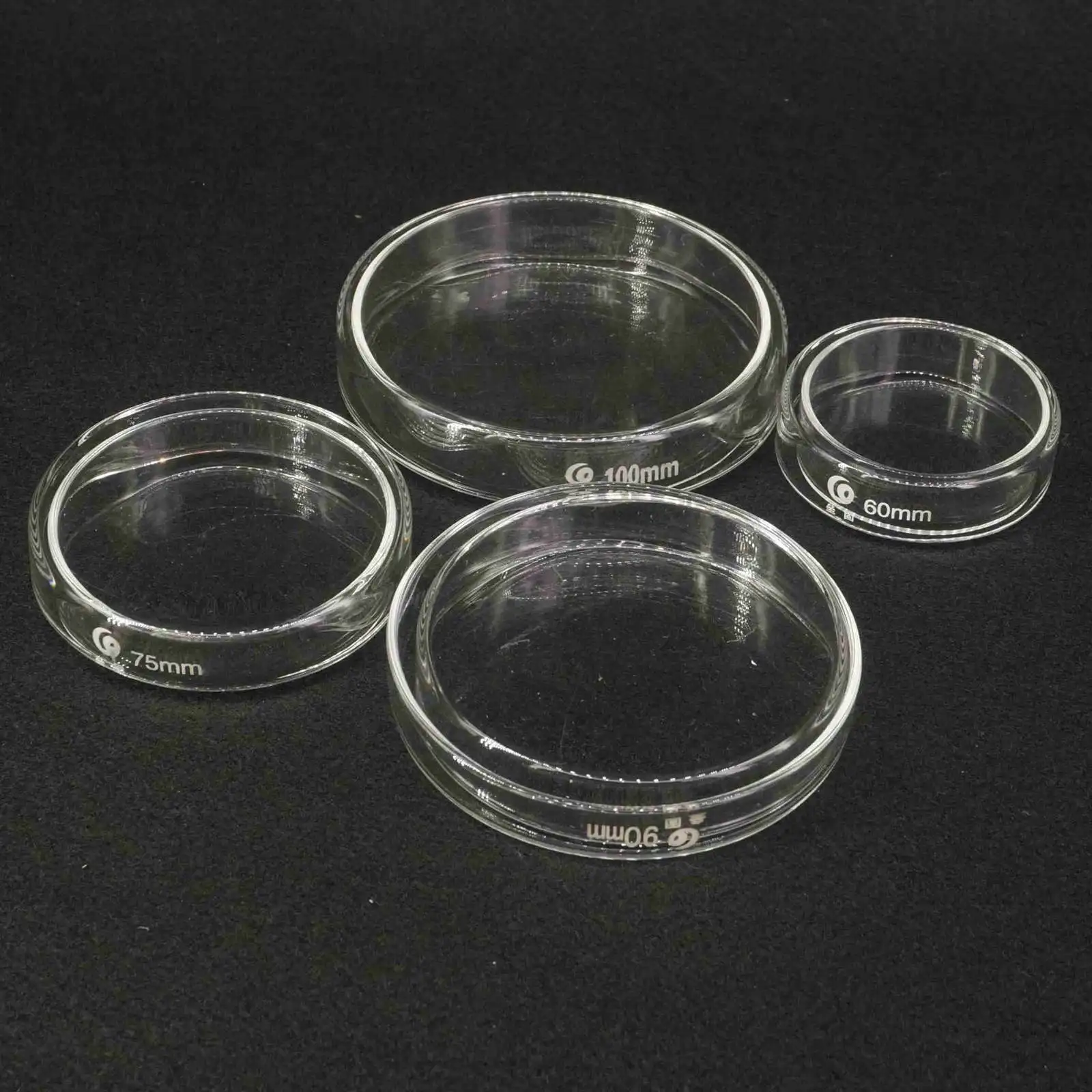 60mm Clear Borosilicate Glass Petri Dishes With lids Microorganisms Cell Clear Sterile Chemical Petri Dishes