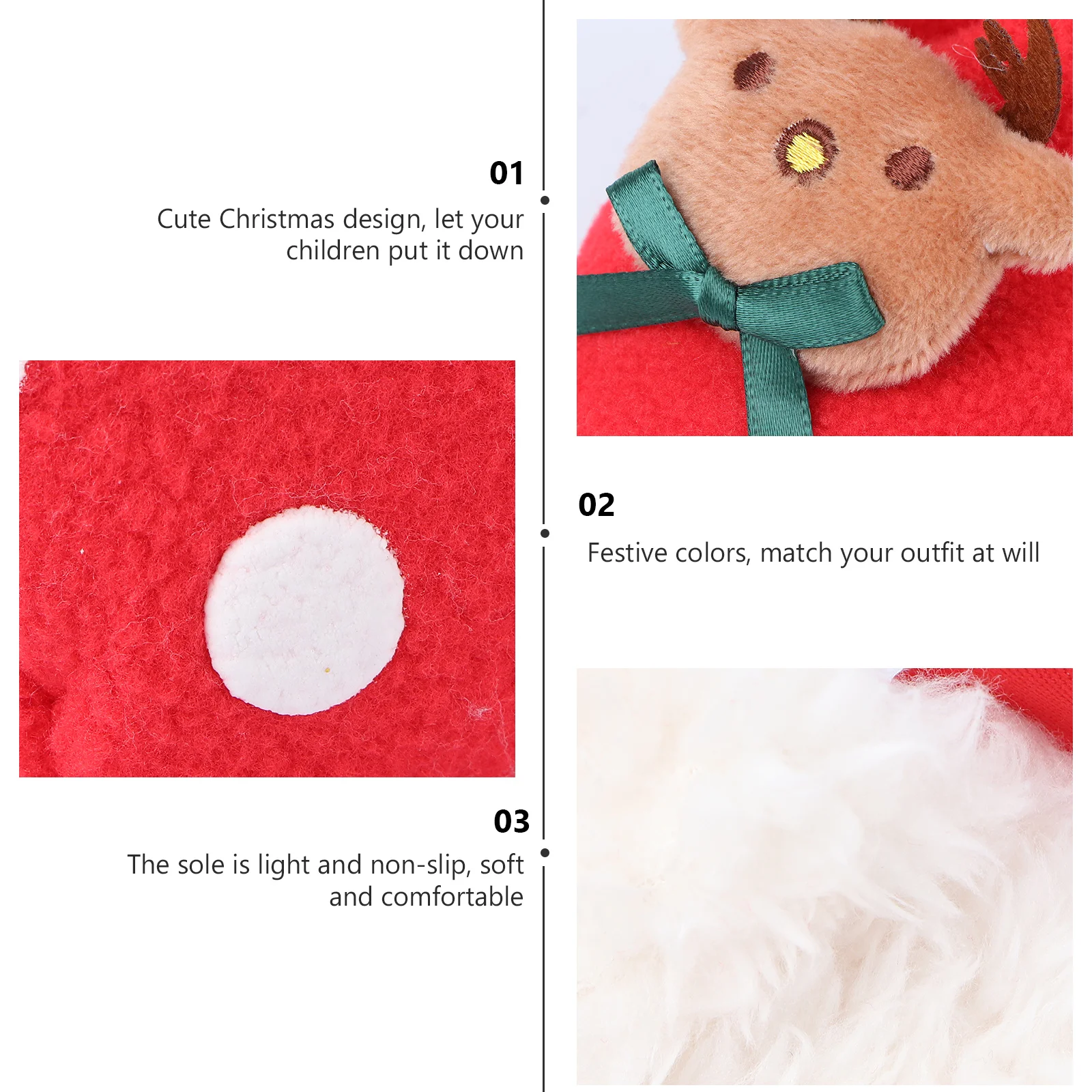 1 paire bébé chaussures d'hiver chaud motif de noël semelle antidérapante Prewalker infantile enfant en bas âge Prewalker semelle chaussures