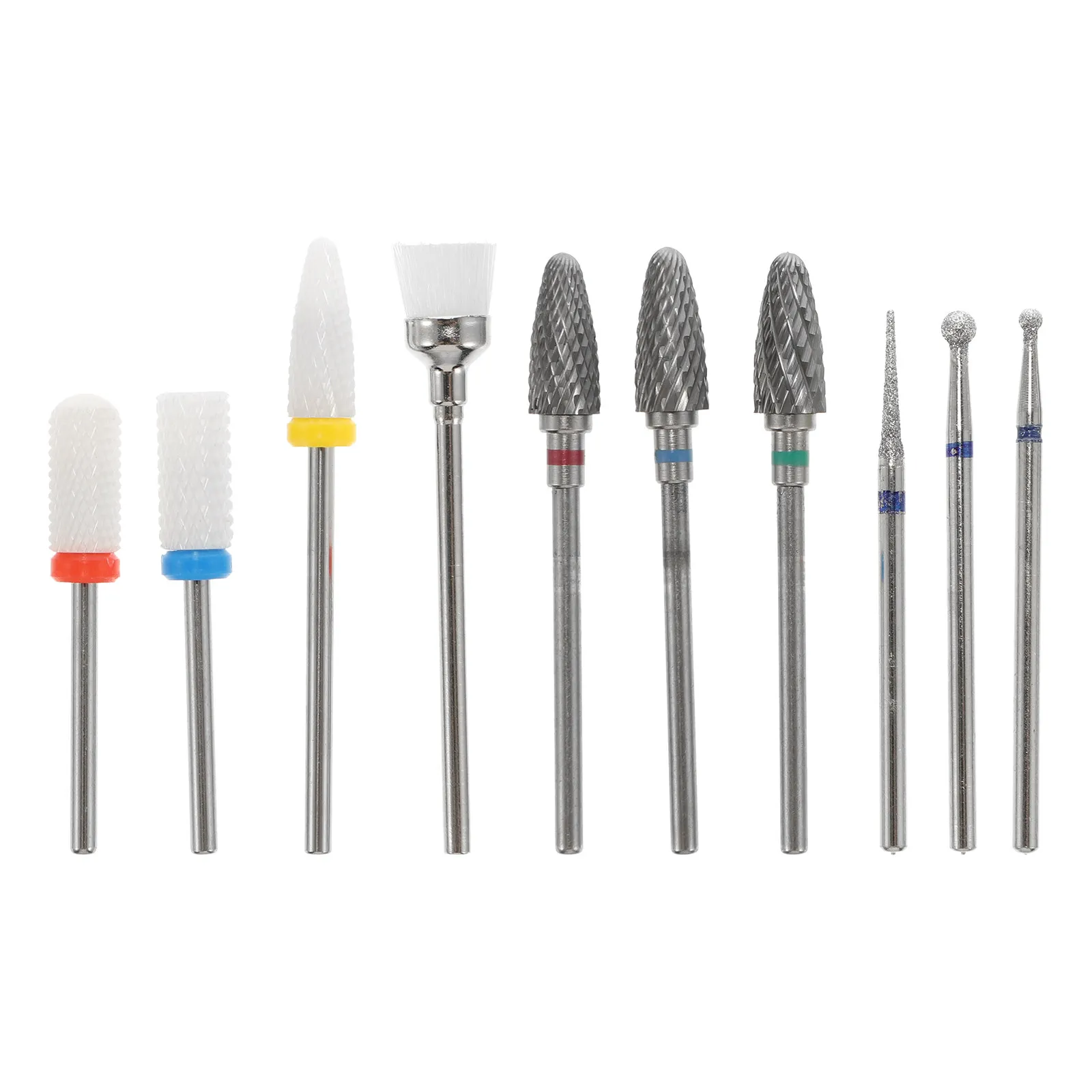 

10Pcs Tungsten Carbide Nail Grinding Heads Set for Manicure Pedicure DIY Salon Spa Natural Artificial Nails Nail Art Tools