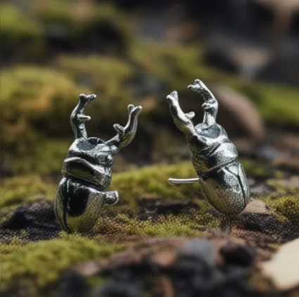 Cute Scarab Beetle Stud Steampunk Jewelry Egyptian Insect Earring Fashion Hot Ear Pendant Gift Occult Halloween Jewelry
