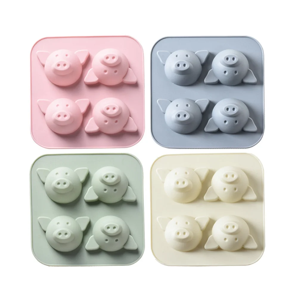 

4Packs Cute Cartoon Piglet Cake Mold Baby Food Mold Silicone Baking Mould Mini Muffin Mold Chocolate Candy Pudding Cake Mould