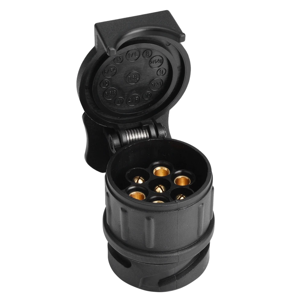 

12 В 13-контактный 7-контактный европейский адаптер для прицепа, водонепроницаемый АБС-медь, адаптер для прицепа для европейского автомобиля, каравана, прицепа
