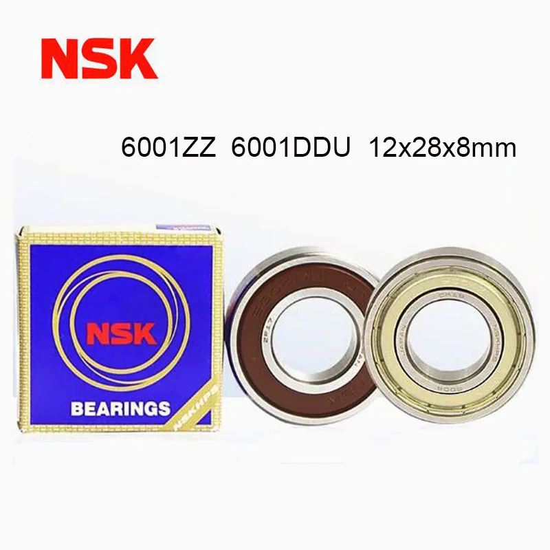 Free Shipping 5/10PCS Japan NSK 6001ZZ 6001DDU 6001-2RS Bearing 12*28*8mm Deep Groove Ball Bearing 608zz 608DDU