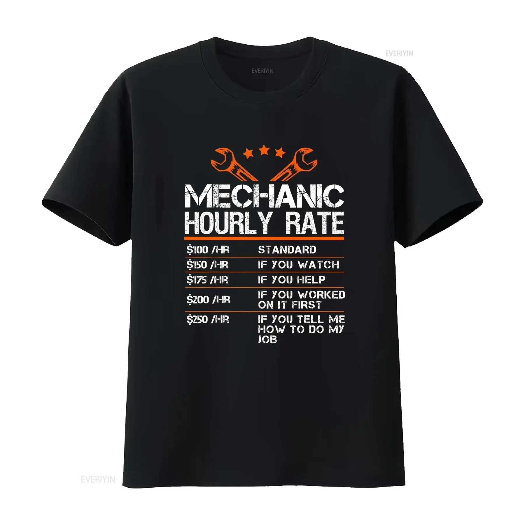 Men's Mechanic Hourly Rate Humor T Shirt Vintage Grunge Style Black w vintage Washed Casual Top For Everyday Wear Soft graphic