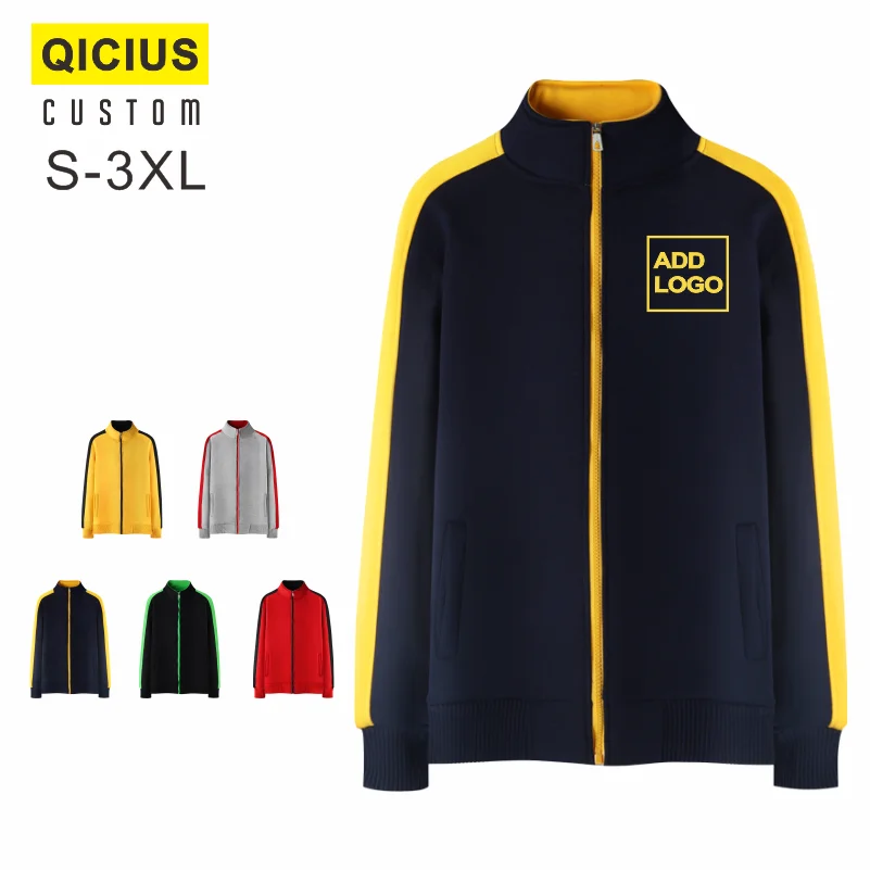 

Men's Winter Warm Plus Fleece Jacket Customized Embroidery Printed Logo High Quality Slim Fit Stand Collar Zipper Jacket 3xl