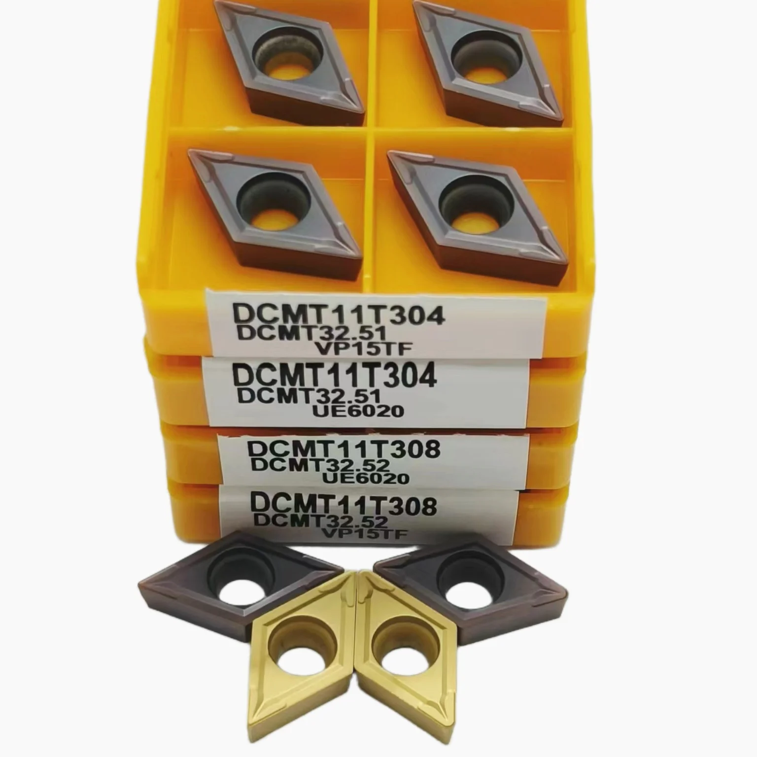 شفرة مخرطة CNC من الفولاذ المقاوم للصدأ ، قاطع إدراج الكربيد ، DCMT11T304 dcmt11t308vp15tf UE6020