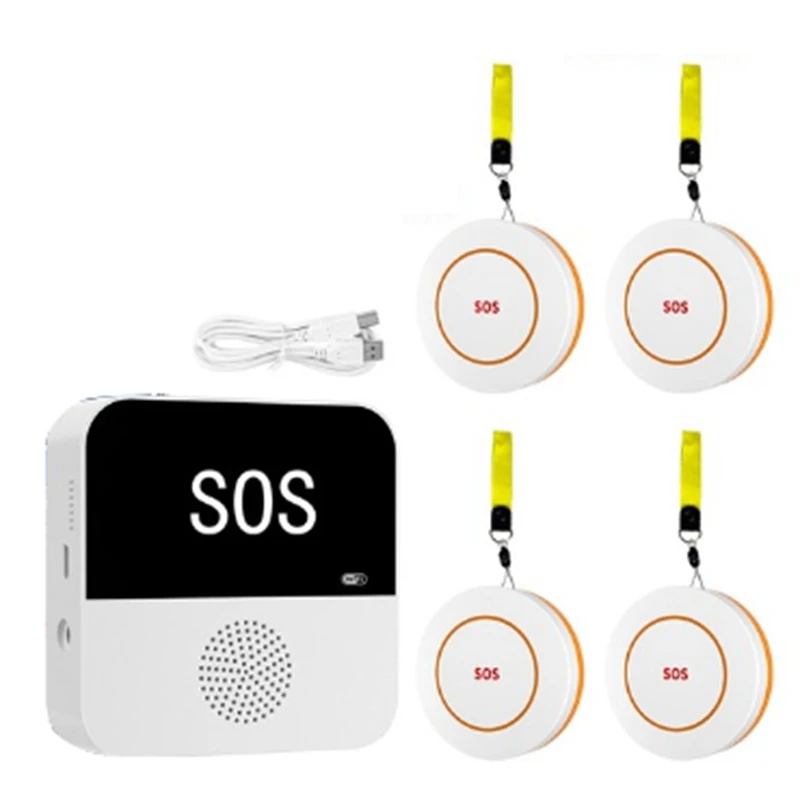 FULL-Wireless Wifi Elderly Caregiver Pager SOS Call Button Emergency SOS Alert System For Seniors Patients Elderly