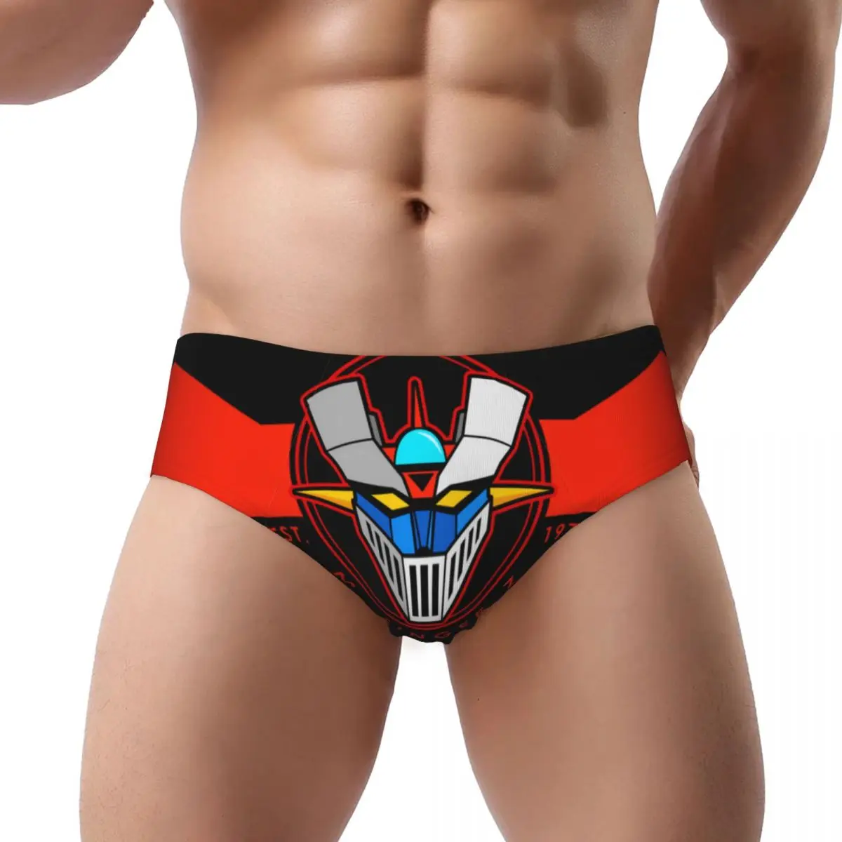 Custom Mens Mazinger Z Anime Panties Underwear Male Soft UFO Robot Goldorak   Briefs Underpants