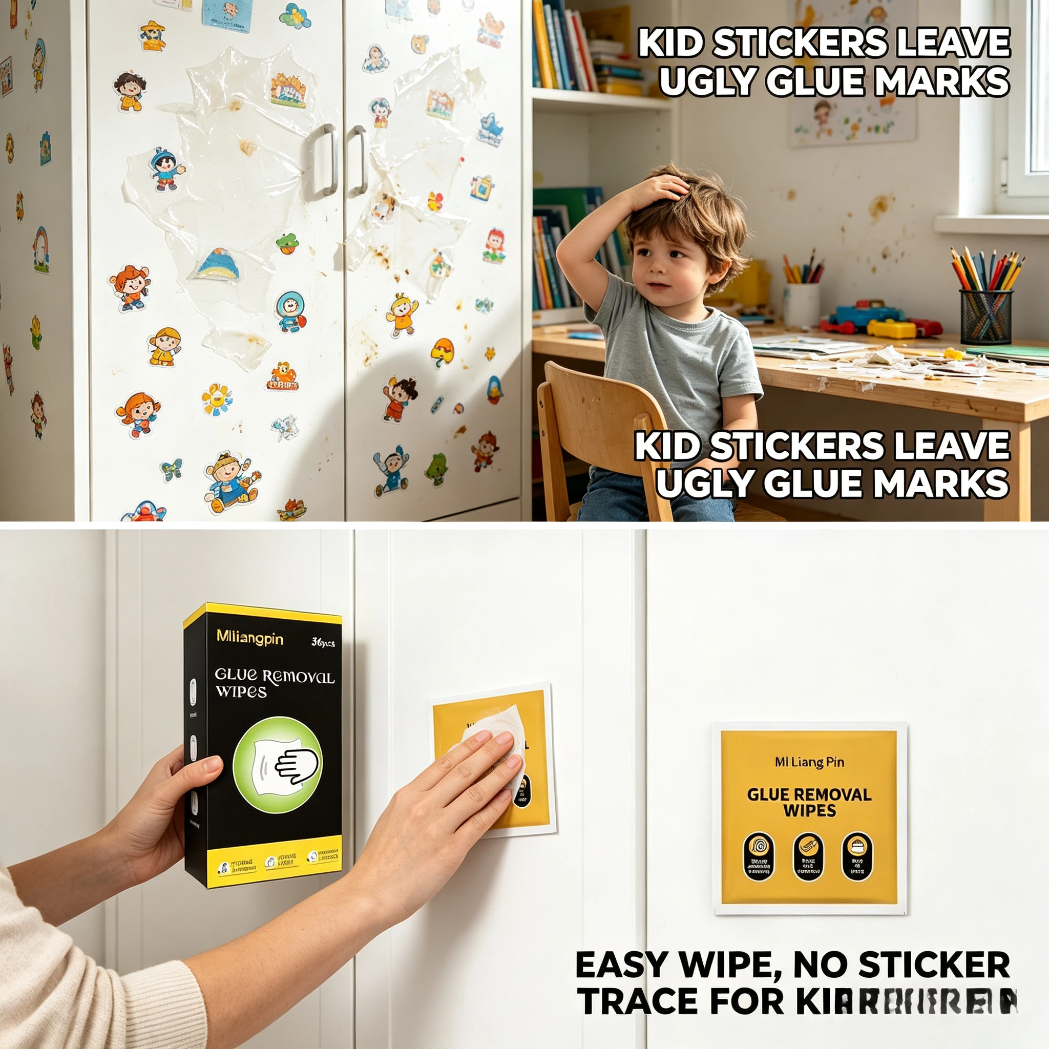 Adhesive Remover Wipes, Easily Remove Old Adhesive Tape Residue, Individually Wrapped for Convenient Carrying and Storage.