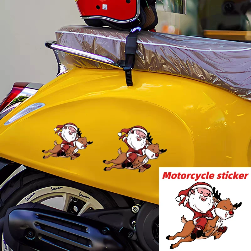 

Christmas Motorcycle sticker Santa Claus Reindeer Car Stickers Waterproof Auto Rear Windshield Window Decals Decoration