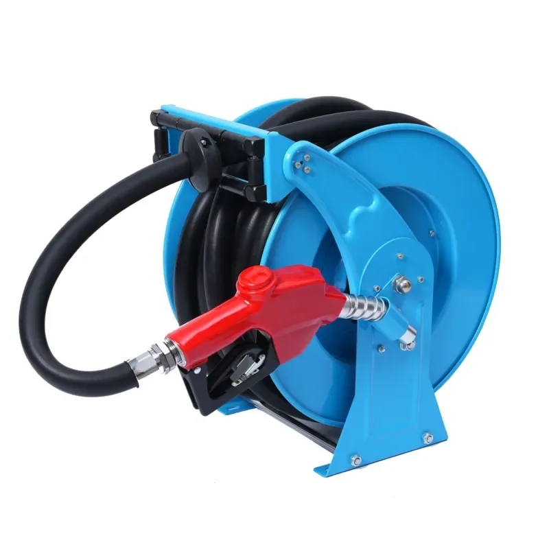 High Pressure Automatic Telescopic Reel 15m Diesel Water Hose Drum Heavy Duty Industrial Retractable Tube Storage For