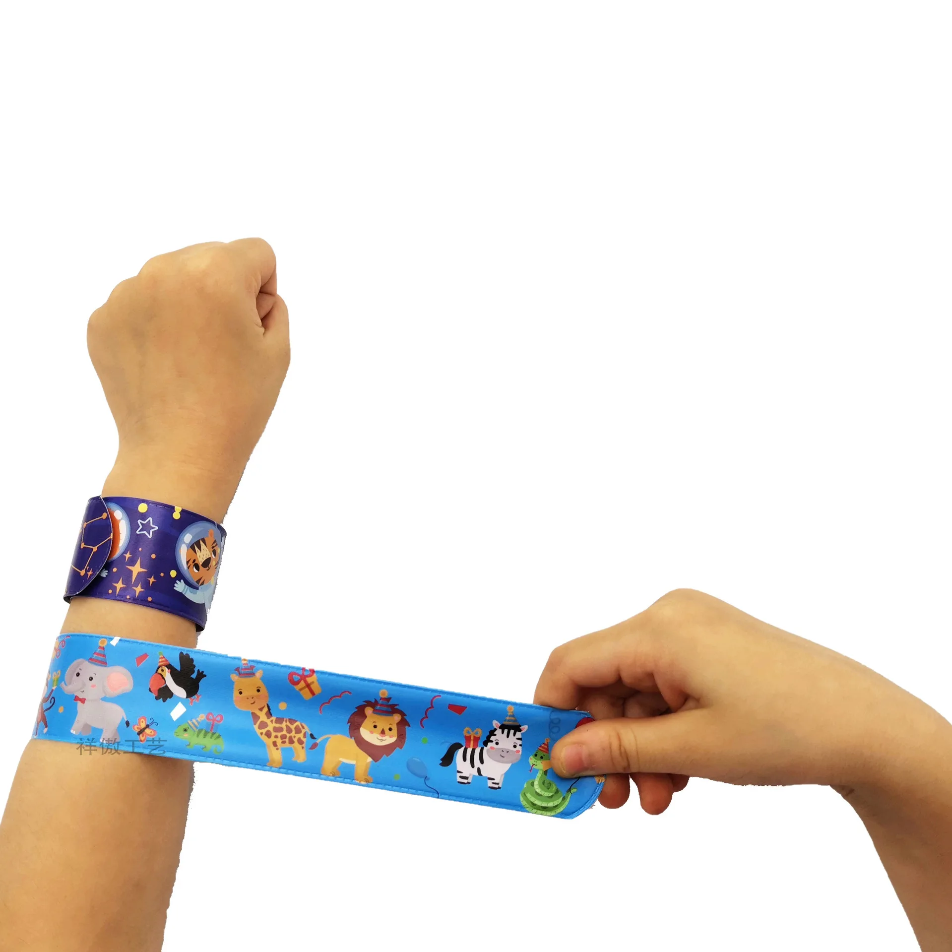 Forest Party Animal Lion Tiger Slap Bracelets Baby Shower Woodland Birthday Parti Wristband Toys Jungle Safari Gift Kids Favor