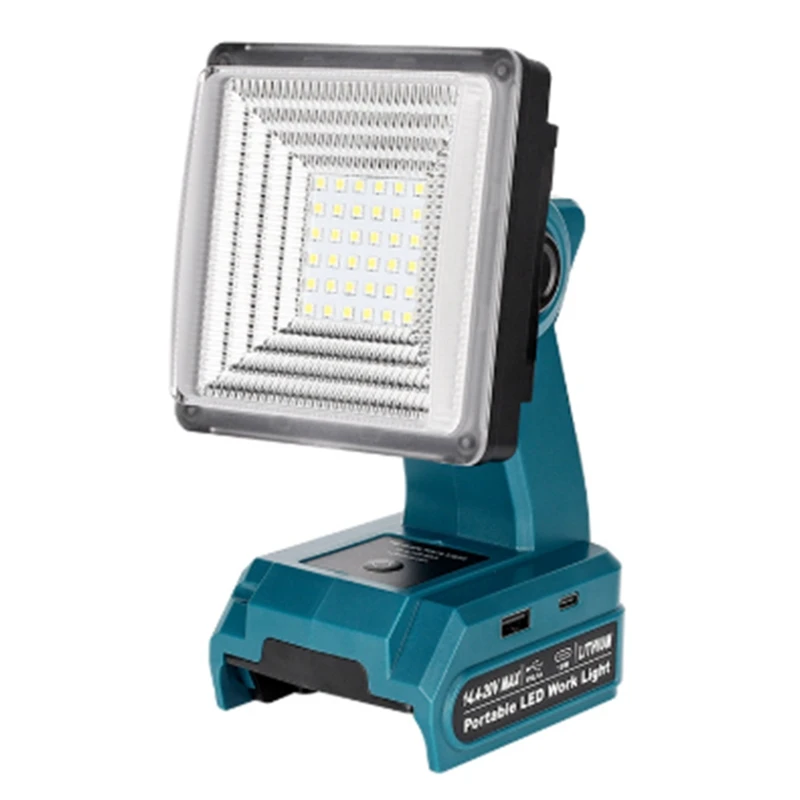 Luz de iluminación LED para Makita 14,4-20V batería de iones de litio 15W luz de inundación LED luz de iluminación inalámbrica para sitios de construcción