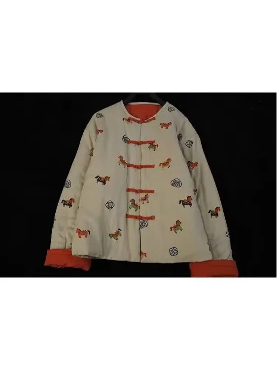 أصيلة رومانسية مريحة اللون Blo طباعة تصميم فضفاض عارضة القطن Jaet الحلو Sle Thiened معطف طويل Sve