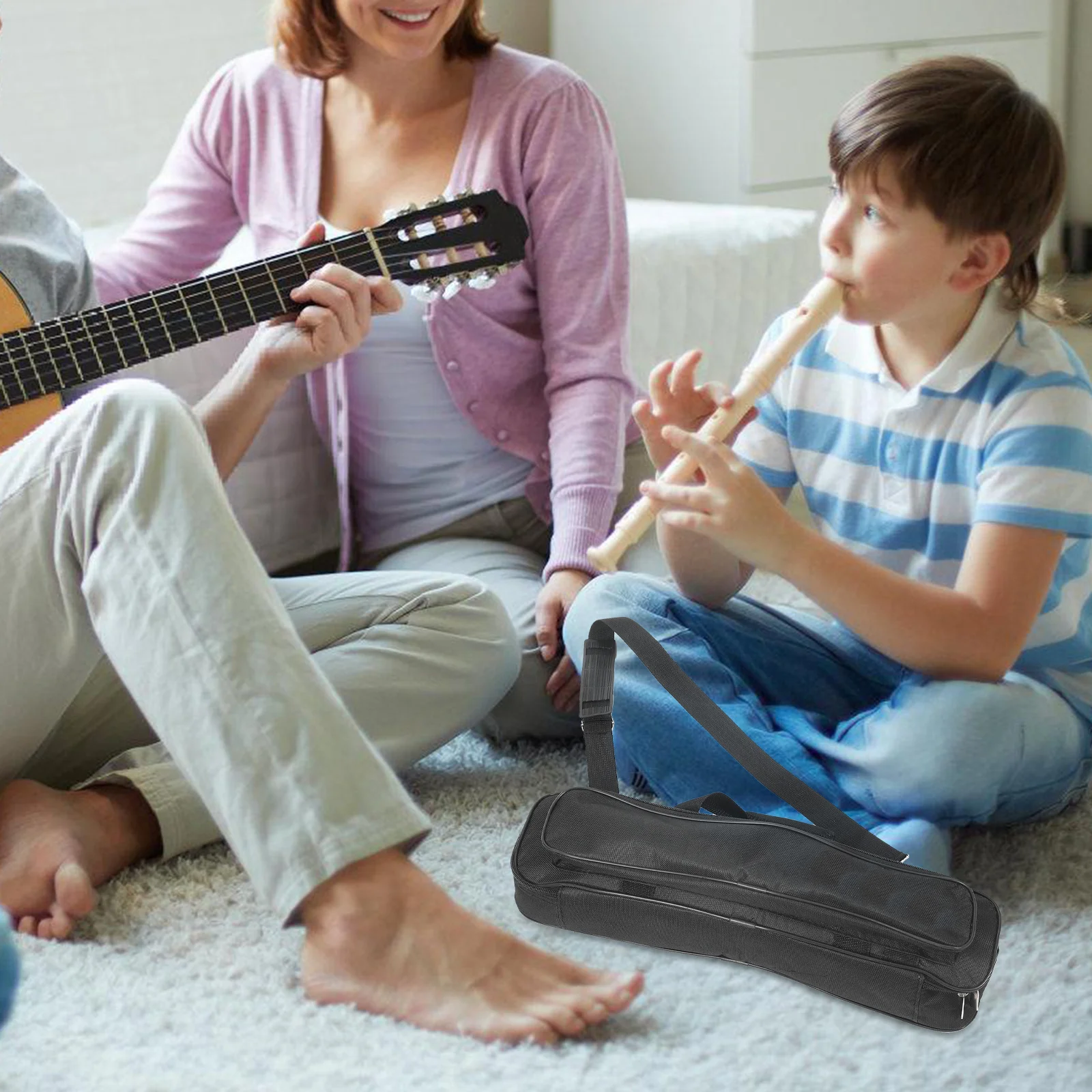 

Oxford Cloth Flute Storage Bag Portable Flute Carrying Case Padded Adjustable Shoulder Strap Lightweight Instrument Bag