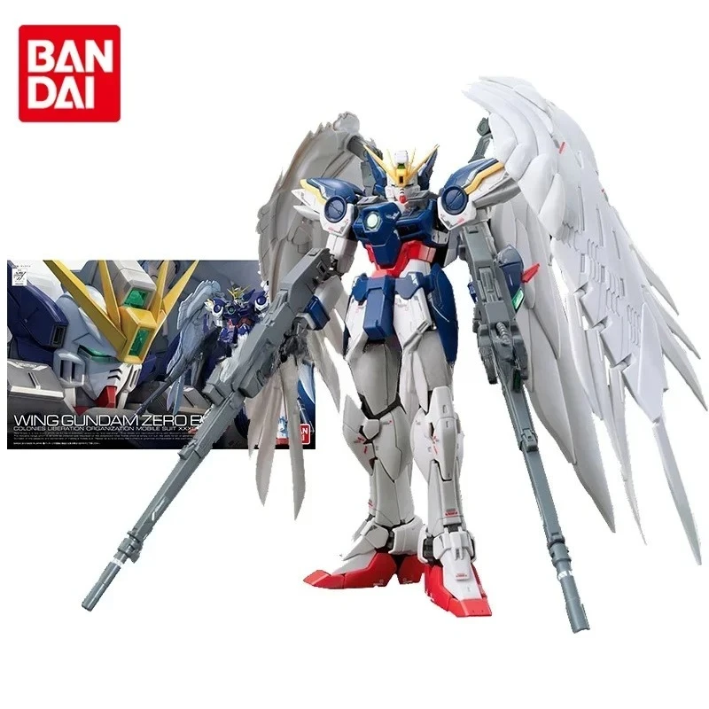 

Комплект модели Bandai Gundam, аниме-фигурка RG 17 1/144, Wing Gundam Zero EW, натуральная фигурка Gunpla, модель на складе