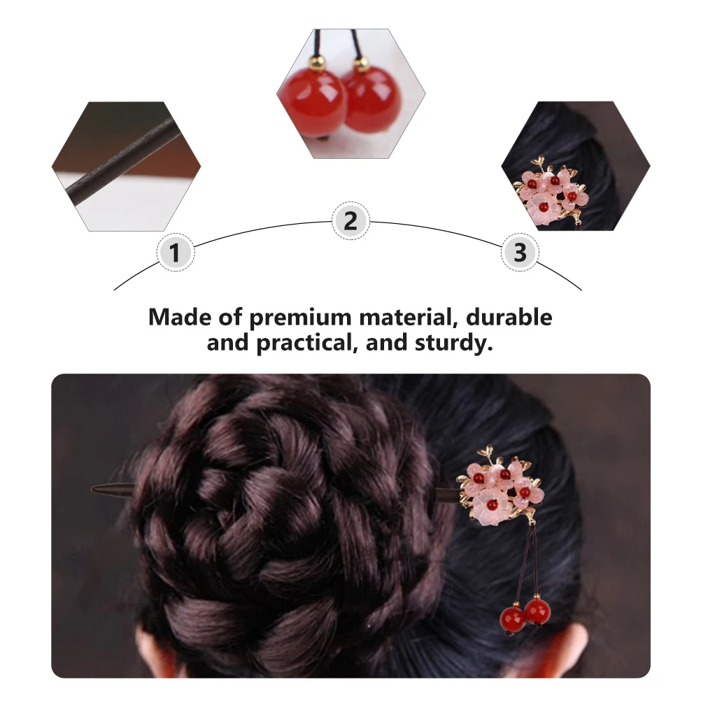 

Embroidered Flower Hairpin Bride Vintage Decor Floral Synthetic Glass Decorative Updo