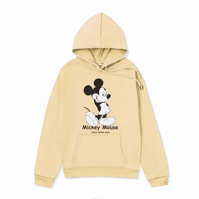 Loose Kawaii Pattern Male Sweatshirts Pocket Disney Mickey Mouse Cartoon Cute Print Clothing Men Hoodies Autumn Winter Pullover