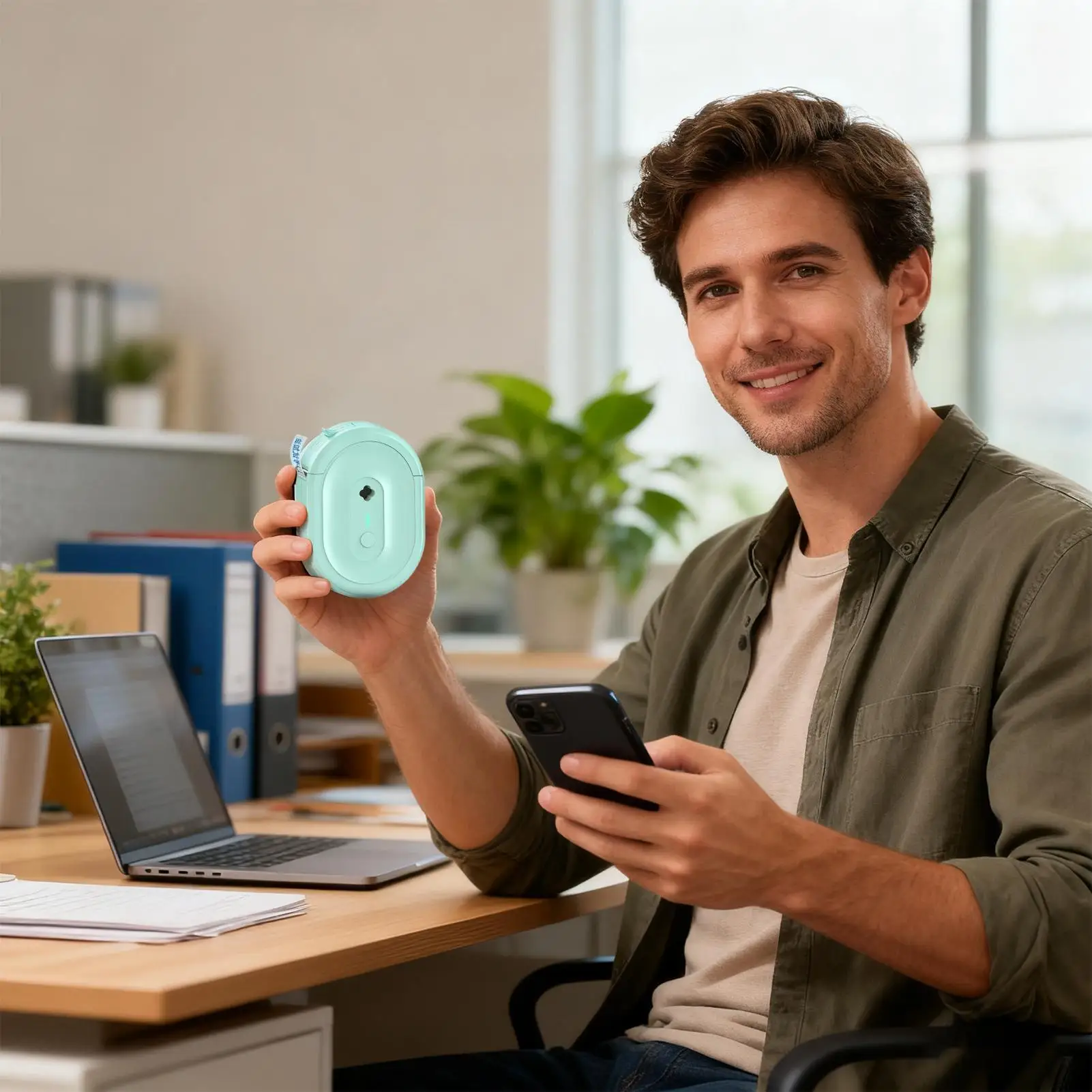 Shipping Label Printer Wireless Thermal Pocket Label Printer Printing Device For Warehouse Students School Document Sorting
