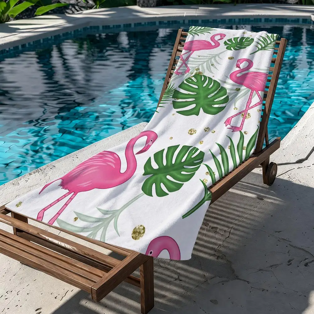 Classic Flamingo Striped Towel Beach Towel Quick Dry Absorbent Bath Towel For Swimming Gym Camping Outdoor Sunbathing