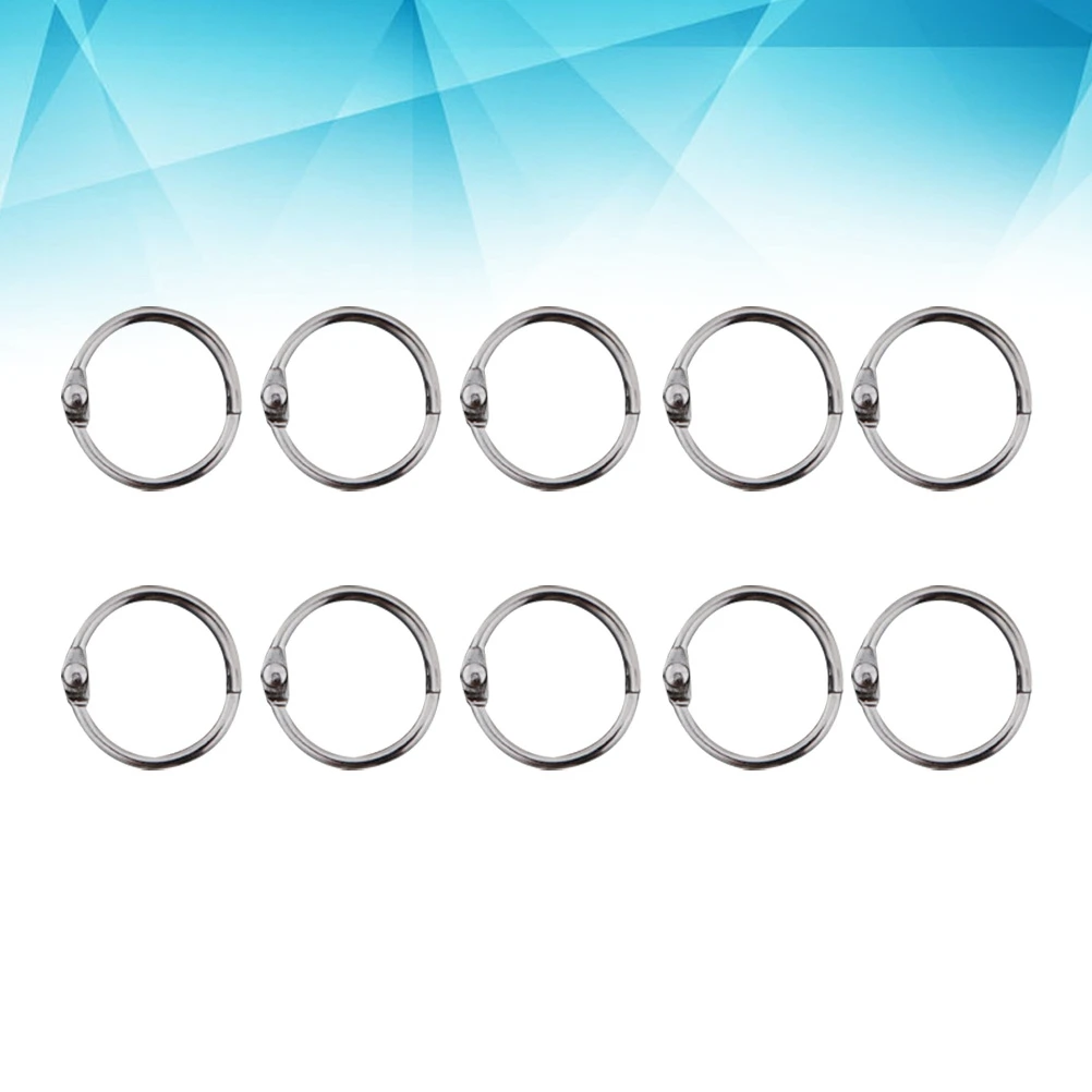 50 stuks 20 mm metalen boekringen losbladige bindende klikcirkel voor diy fotoalbum sleutelhanger bindmiddel kantoor thuisgebruik zilver