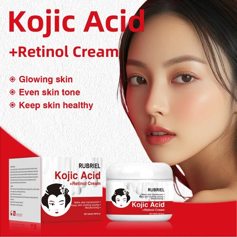 

Kojic Acid крем с ретинолом, отбеливающий крем для кожи, для удаления темных пятен, омолаживающий, питательный уход за кожей лица