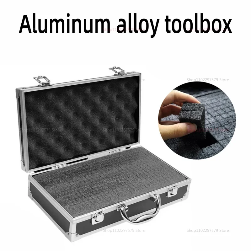 صندوق أدوات ألومنيوم محمول مع بطانة إسفنجية مقاومة للصدمات حقيبة للتخزين المحمولة 30x17x8 سنتيمتر لأدوات ورشة عمل المرآب المنزلي #1