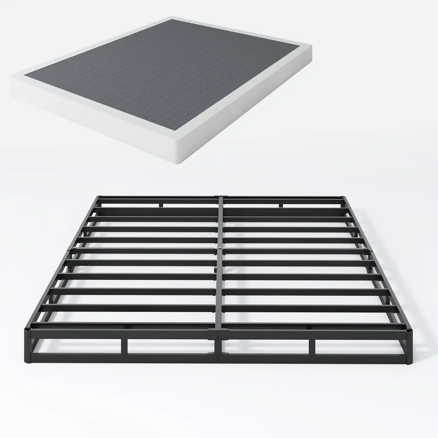 Box Springs 5 Inch Queen Box Spring Only Bed Base, Mattress Foundation, Easy Clean Fabric Cover, No Noise, Easy Assembly