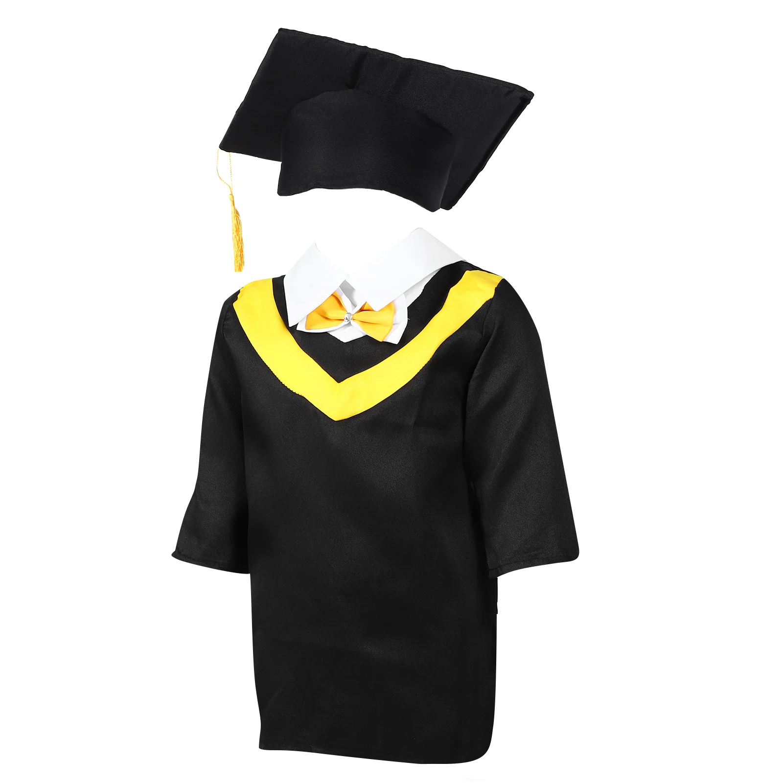 

Graduation Dress Apparel Kids Dressing Gown Hat Preschool Child Outfit Academic Children Kindergarten Baby Bonnet