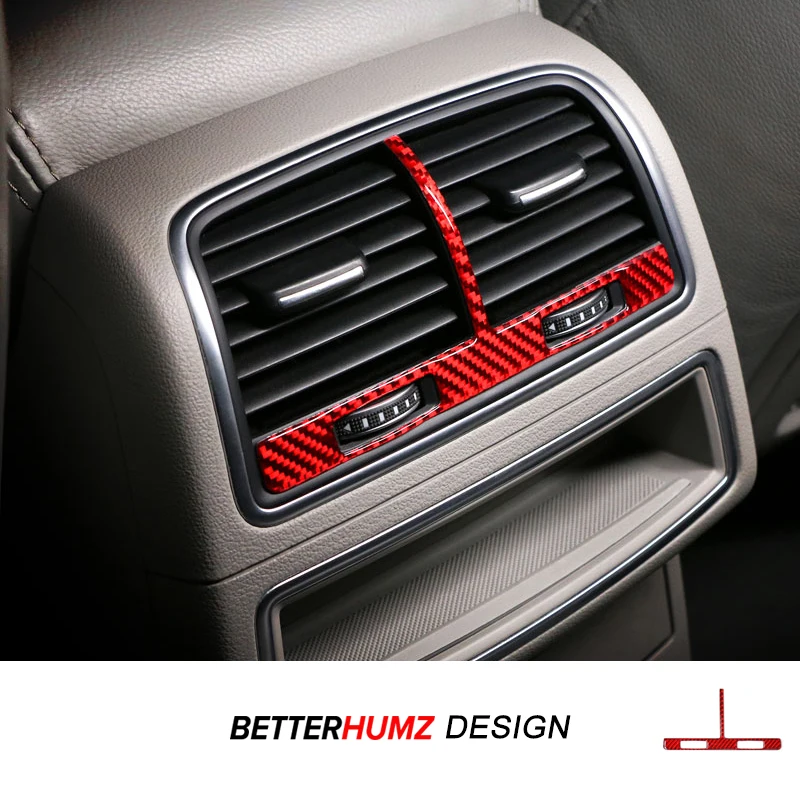 Für Audi A6 C7 A7 4G8 2012-2018 Carbon Fiber Hinten Air Vent Outlet Panel Trim Streifen Aufkleber Auto innen Tuning Zubehör