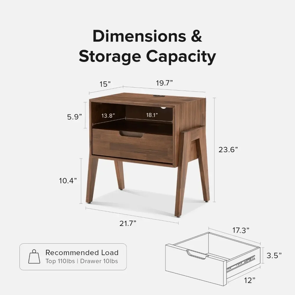 Állni vel töltés Állomás, mid Évszázad Dohosodik nightstand, kicsi Domboldal Asztal, Ágy oldala Asztal vel Aláíró jegyző, Abszolvál Asztal vel tárolására