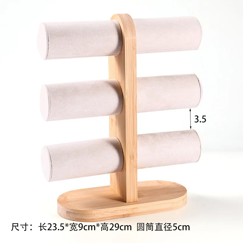 Three-Layer Wood Display Rack Bracelet Display Stand Women Luxury Jewelry Display Rack