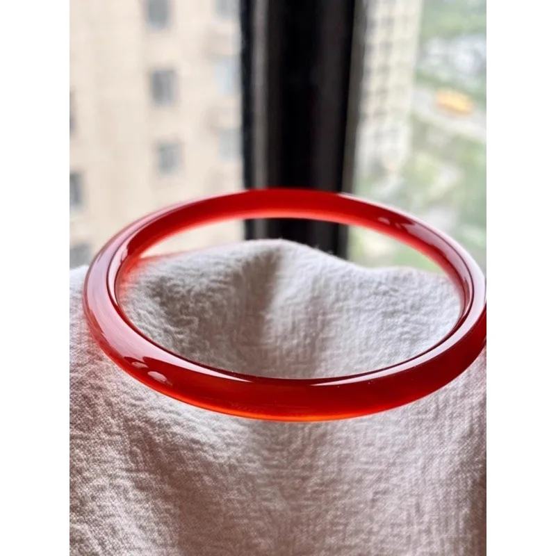 

Браслет из натурального красного агата и халцедона, круглый браслет-бар, сердолик