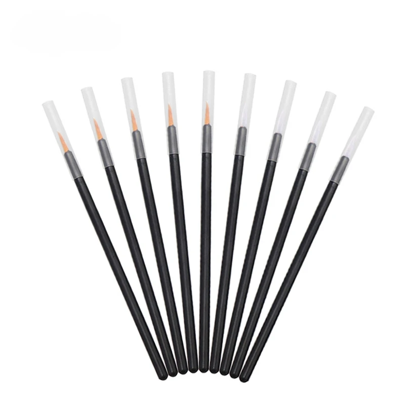Pennello per eyeliner usa e getta all'ingrosso Testa in fibra sintetica Matita per labbra Bacchetta Applicatore Mini Pennello per trucco sottile 100 pezzi