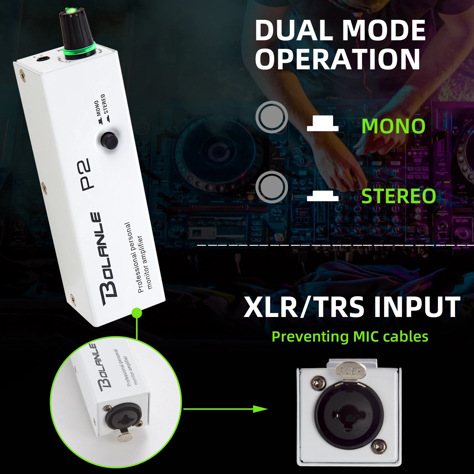 Amplificatore per monitor intrauricolare personale ultracompatto Bolanle P2 IEM