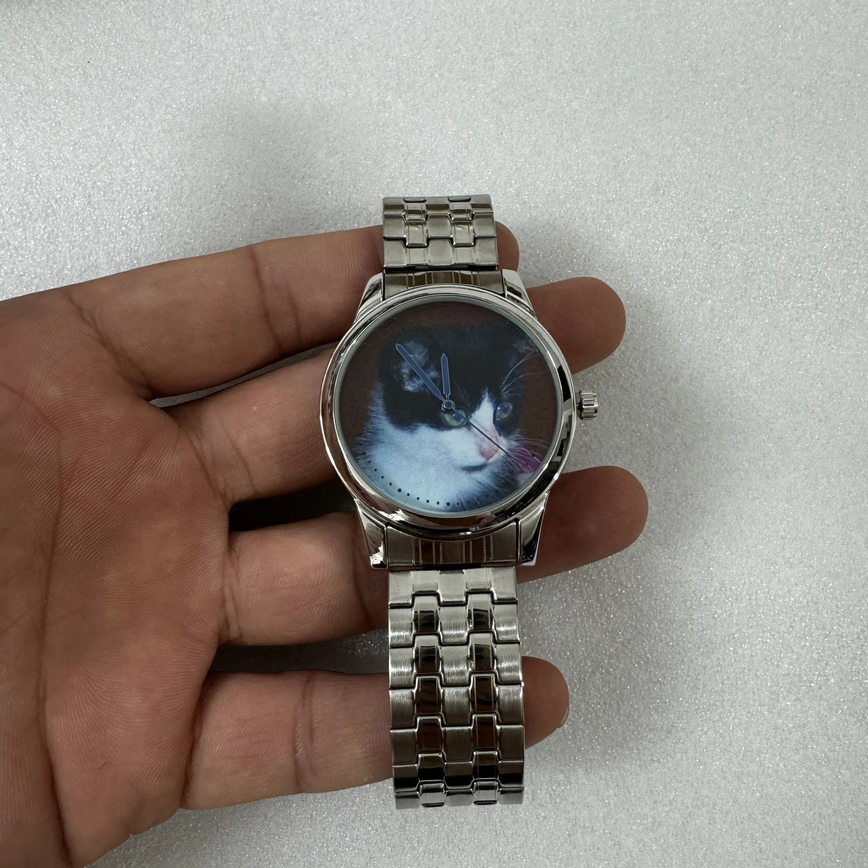 Custom Design Watches Stainless Steel Own Photo Printing Men Women Picture Customized  Watch Gift