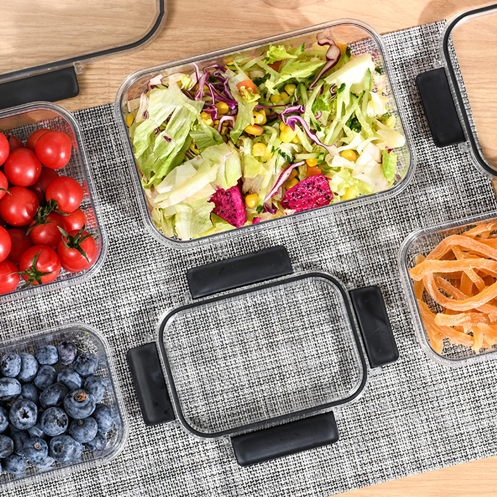 

2Pcs Food Storage Containers Crisper Boxes Sealed Lids Safe Long Time Preservation Fridge ganizers Vegetable Boxes
