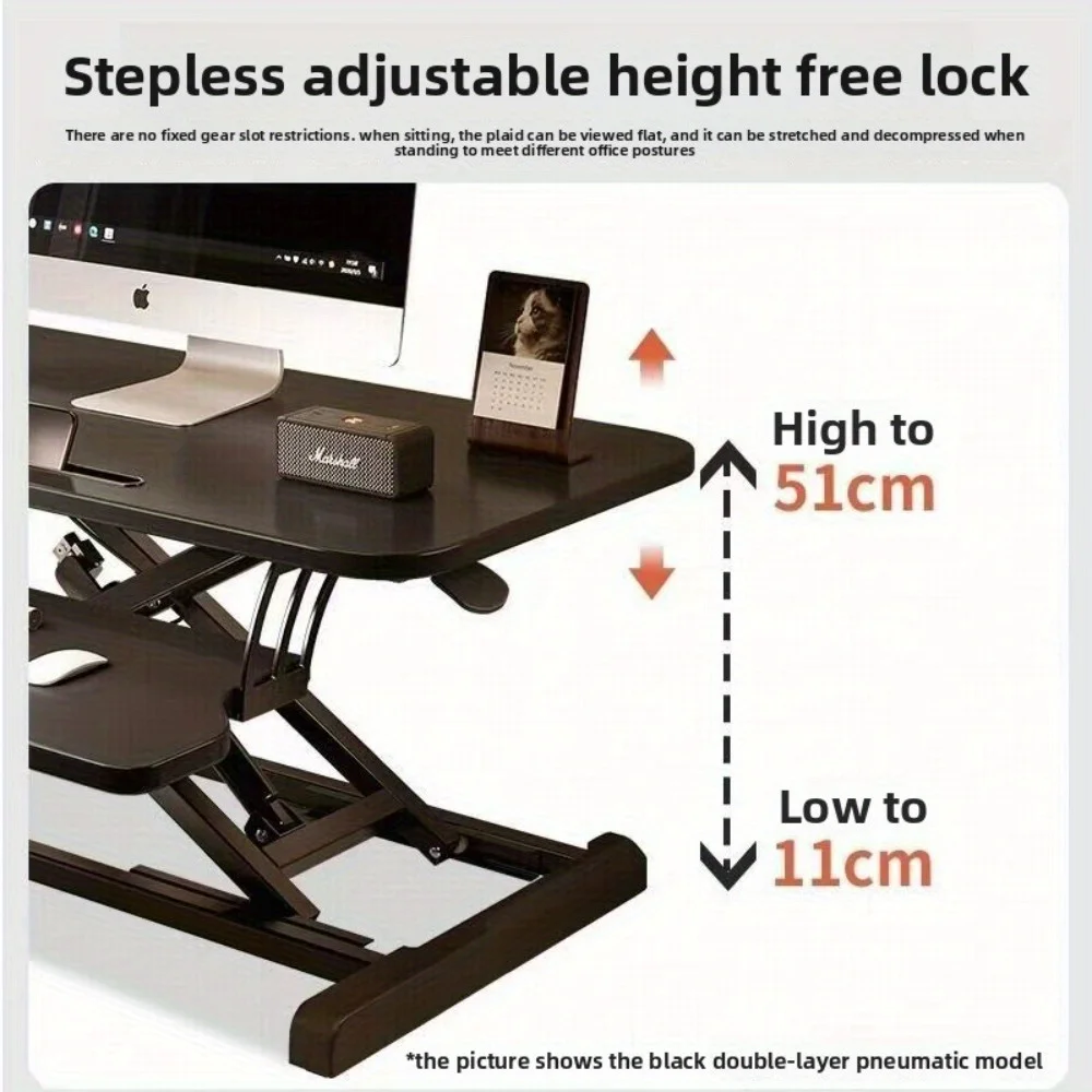 ارتفاع وعرض قابل للتعديل، حامل مزدوج الجلوس، مكتب قائم بطبقة مزدوجة، محطة عمل سطح المكتب لأجهزة الكمبيوتر المحمولة